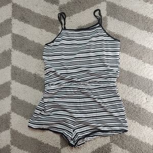 Black & White Striped Romper